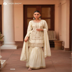 Mor-Bagh Mohini Silk Satin Embroidered Sharara Suit